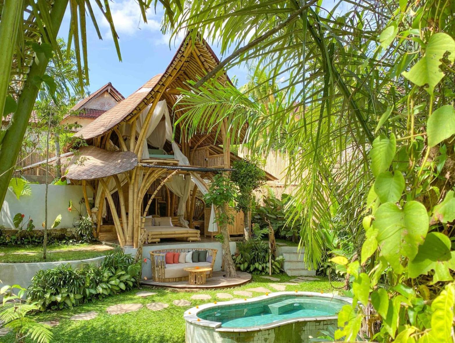 Villa Wahem Eco Bamboo - Magical Bamboo House Ubud Zimmer foto